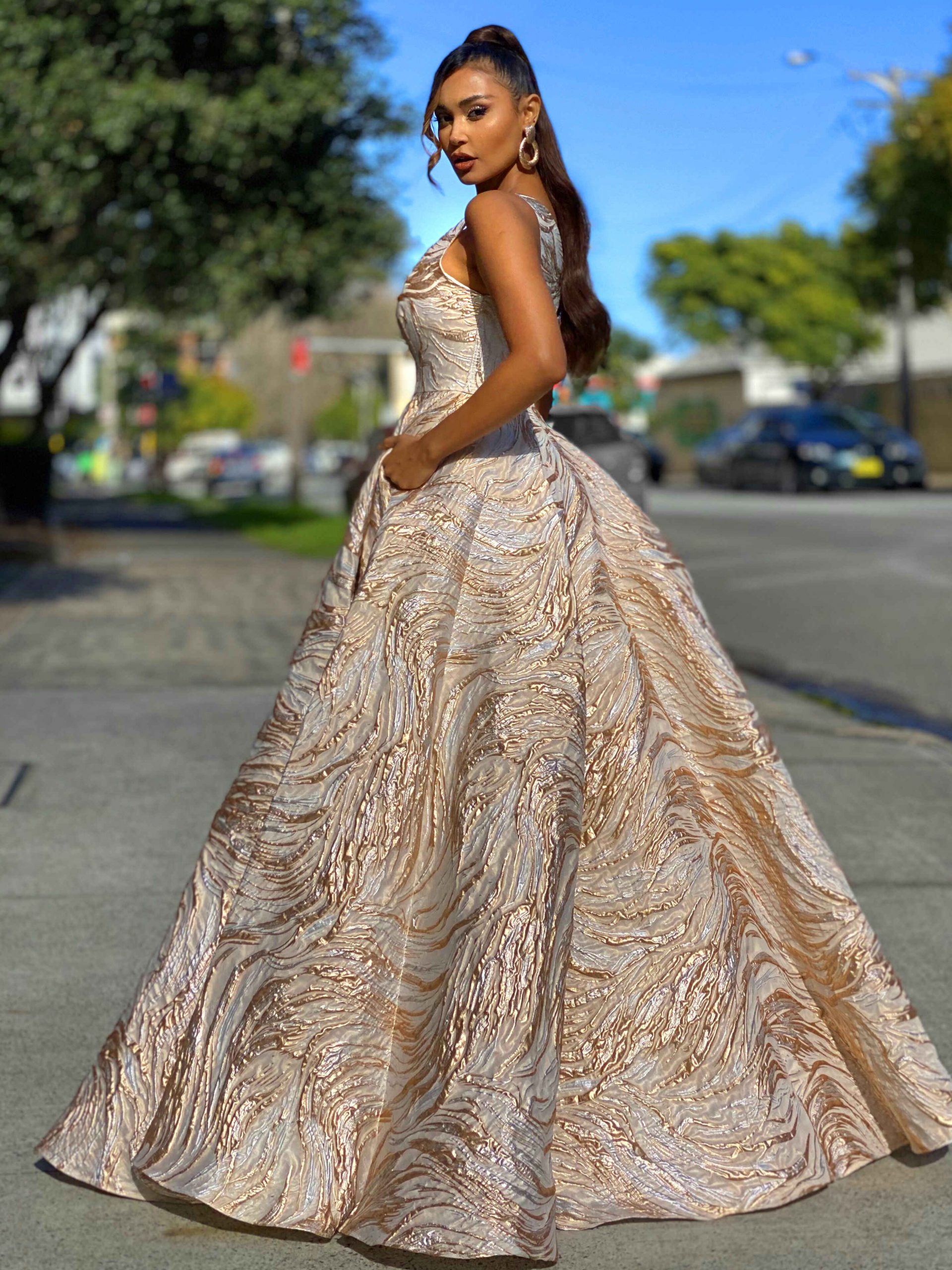 Gold Gown, Jadore, JX4087, size 6 - Image 4