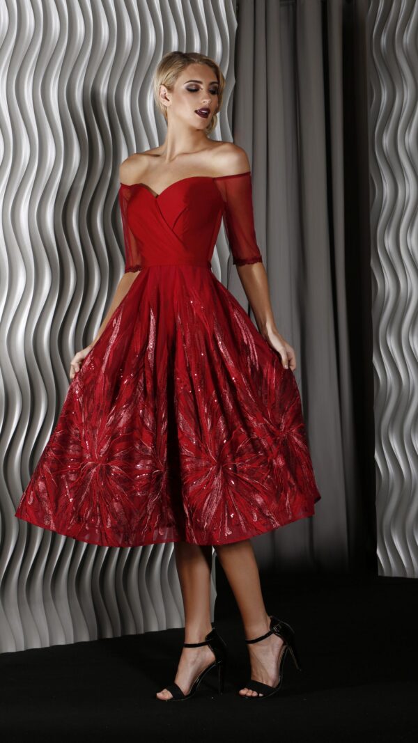 Jadore off shoulder Cocktail gown, J9033, Sale