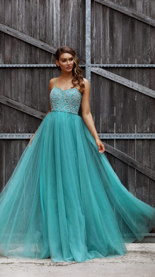 Beaded bodice, tulle skirt, Jadore, JX2066, size 10