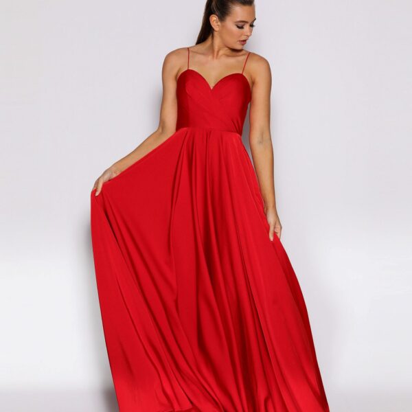 Jadore JX2103, stretch fabric, circle skirt, Red size 6