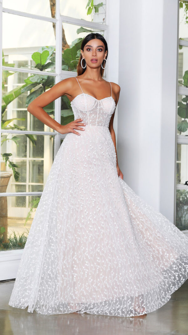 Jadore JX4065, sweetheart, embroidered beaded tulle