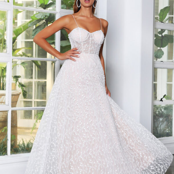 Jadore JX4065, sweetheart, embroidered beaded tulle